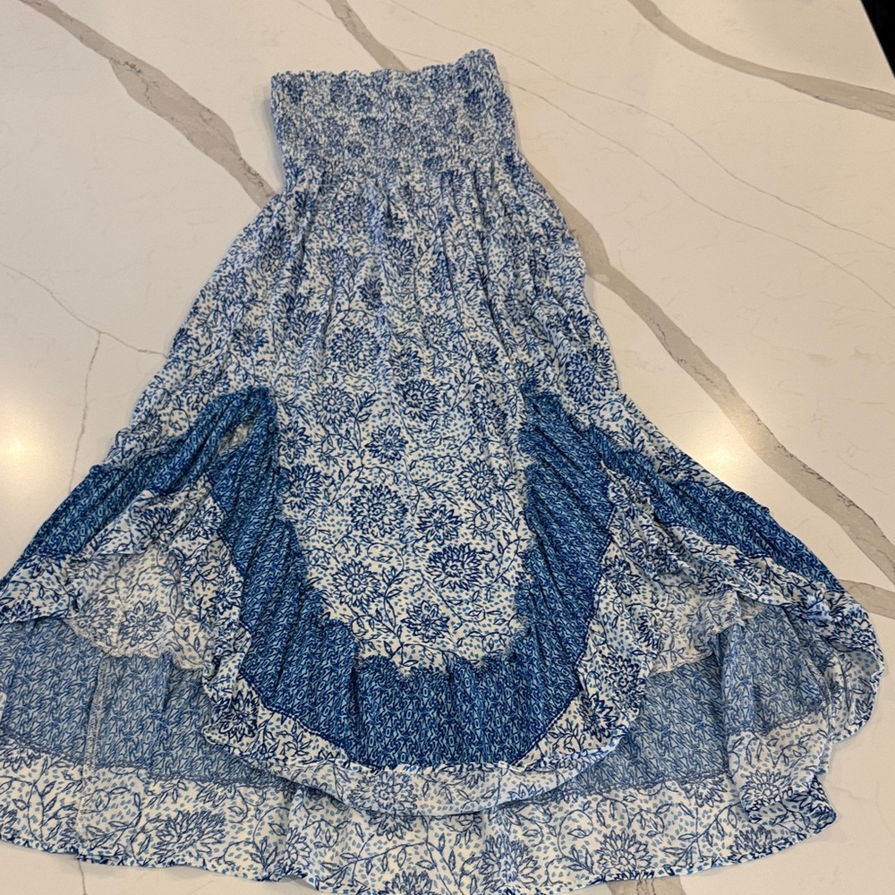 Blue and White Floral Women's Skirt